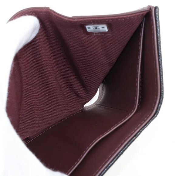 Chanel CC Logo Matelasse Caviar Skin Compact Wallet Black - Picture 6 of 8